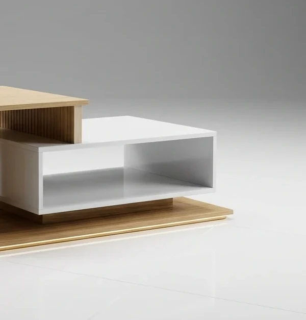 Table Monolithe Calacatta & Noyer Moblio - Photo 1