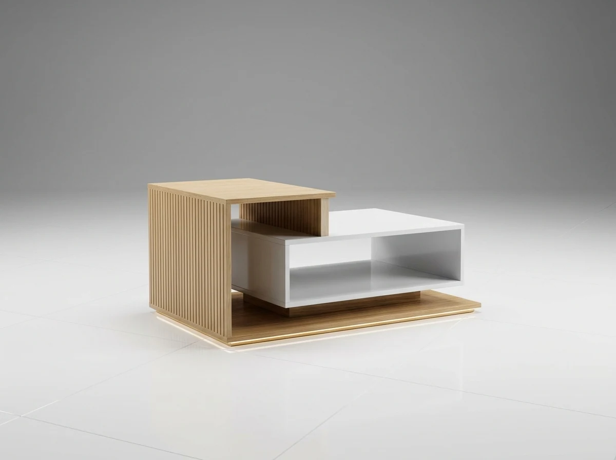Table Monolithe Calacatta & Noyer Moblio - Photo 2